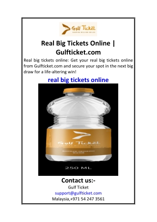 Real Big Tickets Online  Gulfticket.com