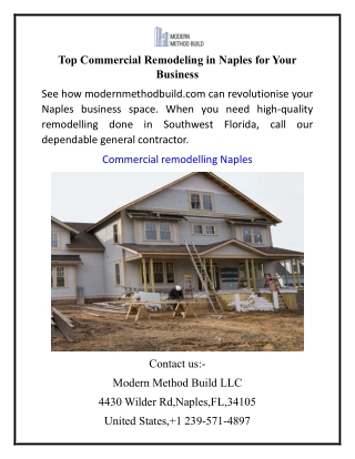 Top Commercial Remodeling in Naples for Your Business