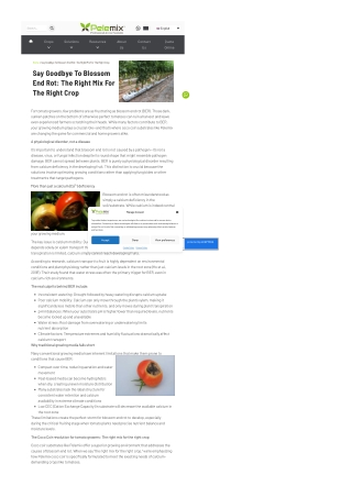 Say goodbye to blossom end rot The right mix for the right crop