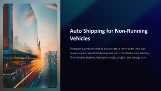 Auto Shipping for Non-Running Vehicles