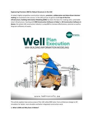 Engineering Precision - BIM for Robust Structures in the UAE