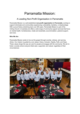 Parramatta Mission_ A Leading Non-Profit Organisation in Parramatta
