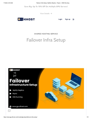 Failover Infra Setup_ MySQL Replica   Rsync   DNS Running