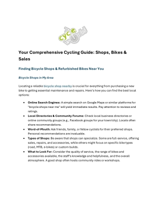 ChatGPT said: Looking for a Cycle Store in Kammanahalli? Visit Cycle World Today