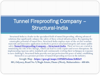 Tunnel Fireproofing Company – Structural-India