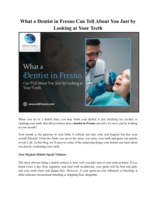 What Your Teeth Reveal About You – Insights from a Dentist in Fresno