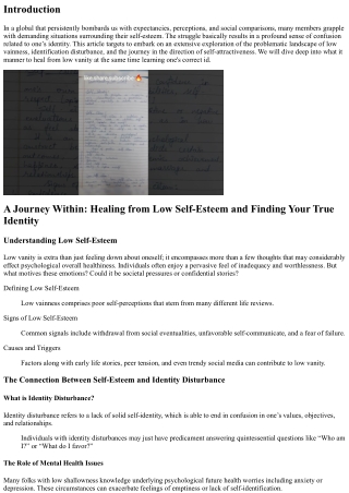 A Journey Within: Healing from Low Self-Esteem and Finding Your True Identity