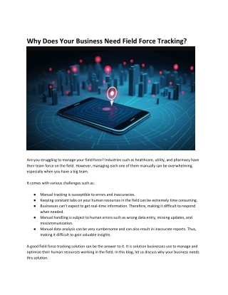 Why Does Your Business Need Field Force Tracking