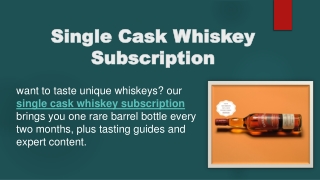 Single Cask Whiskey Subscription
