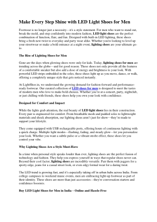 Lighting shoes India