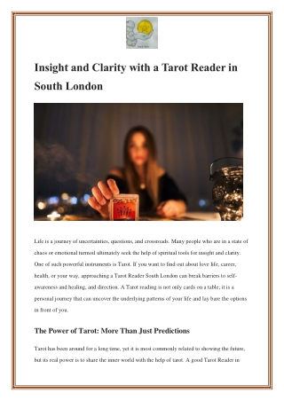 Insight and Clarity with a Tarot Reader in South London