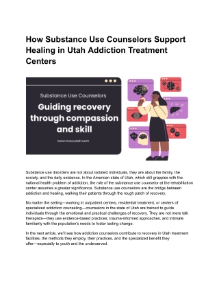 Compassionate Recovery: How Utah Counselors Support Substance Use Healing