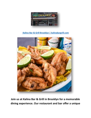 Kalina Bar & Grill Brooklyn | kalinabargrill.com