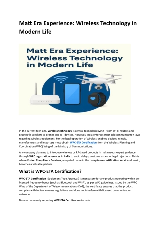 Matt Era Experience - Wireless Technology in Modern Life