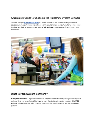 A Complete Guide to Choosing the Right POS System Software