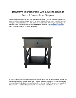 Bedside Table 2 Drawer – Dual Storage with Style | Shopica