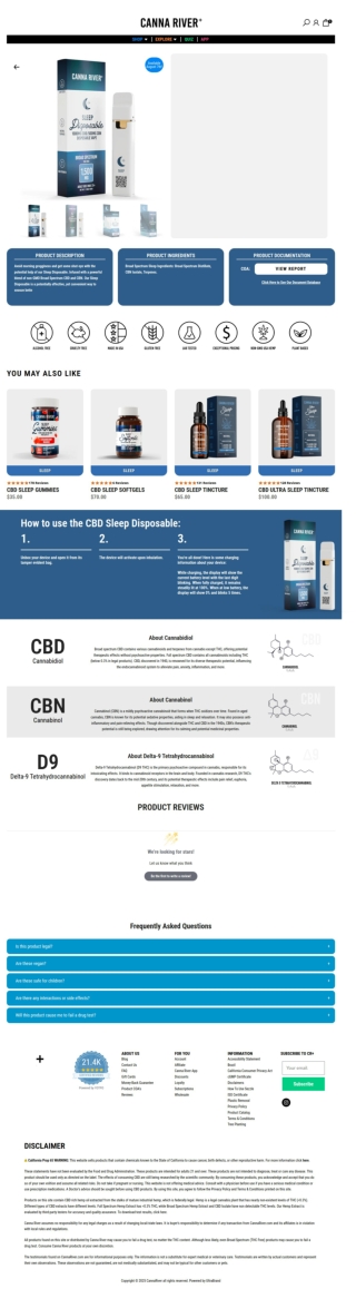 CBD Sleep Vape Pen – Disposable, Rechargeable, Terpene‑Infused