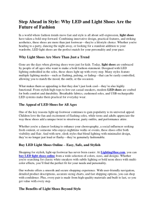 Led light shoes online