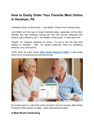 How to Easily Order Your Favorite Meal Online in Horsham, PA