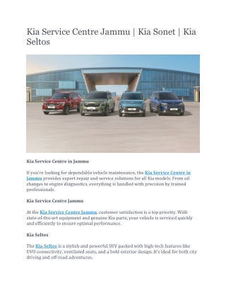 Kia Service Centre in Jammu