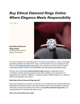 Buy ethical diamond rings online