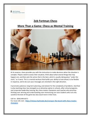 Expert Chess Player Technique, Ability, and Achievement