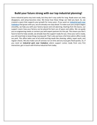 Build your future strong with our top industrial planning