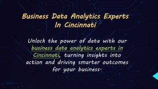 Business Data Analytics Experts in Cincinnati