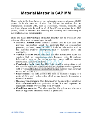 Material Master in SAP MM