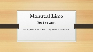 Wedding Limo Services Montreal by Montreal Limo Service