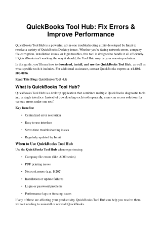 QuickBooks Tool Hub | Download & Fix QuickBooks Errors