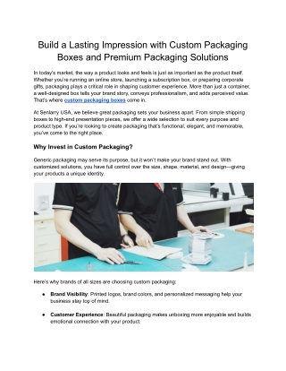 Tailored Custom Boxes Packaging