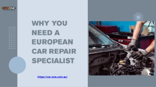 Why You Need a European Car Repair Specialist