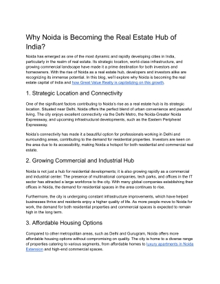 Why Noida is Becoming the Real Estate Hub of India