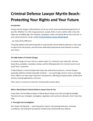 Criminal Defense Lawyer Myrtle Beach