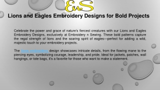 Lions and Eagles Embroidery Designs for Bold Projects