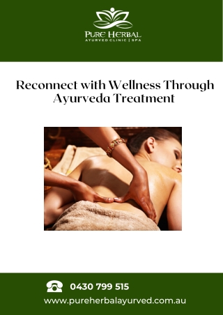 Reconnect with Wellness Through Ayurveda Treatment