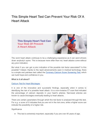 This Simple Heart Test Can Prevent Your Risk Of A Heart Attack - United - Google Docs