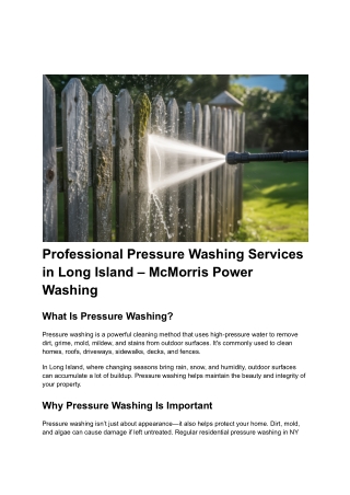 Post 24 - Professional Pressure Washing Services in Long Island