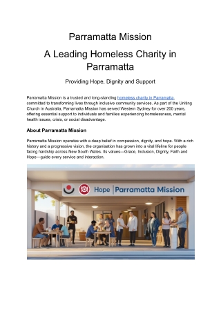 Parramatta Mission – A Leading Homeless Charity in Parramatta