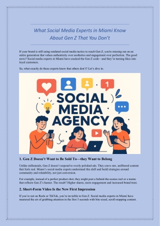 What Social Media Experts in Miami Know About Gen Z That You Don