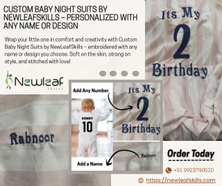 Custom Baby Night Suits by NewLeafSkills – Personalized with Any Name or Design