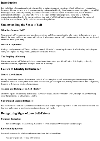 When Your Sense of Self Feels Fragile: Coping Strategies for Identity Disturbanc