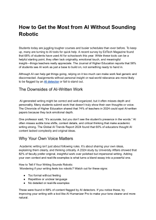 How to Get the Most from AI Without Sounding Robotic