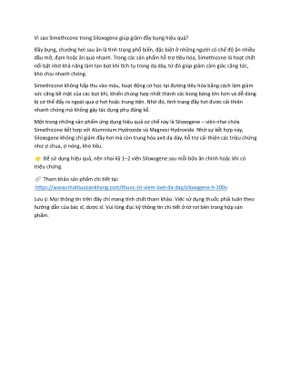 Vi sao Simethicone trong Siloxogene giup giam day bung hieu qua