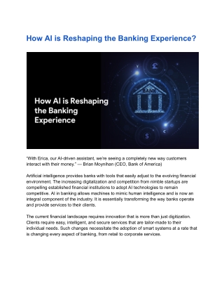 How AI is Reshaping the Banking Experience