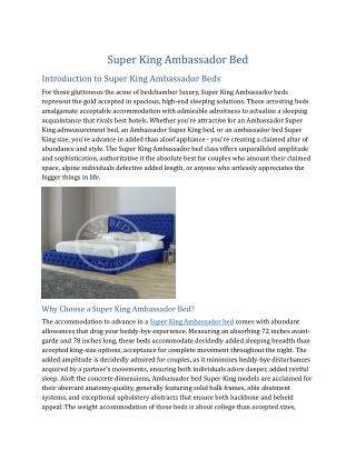 Super King Ambassador Bed