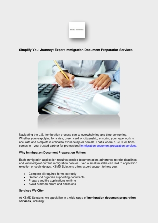 Simplify Your Journey: Expert Immigration Document Preparation Services