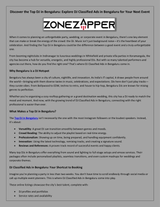 Discover the Top DJ in Bengaluru