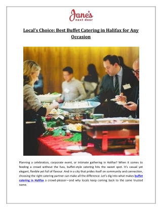 Local’s Choice Best Buffet Catering in Halifax for Any Occasion - Jane's Next Door